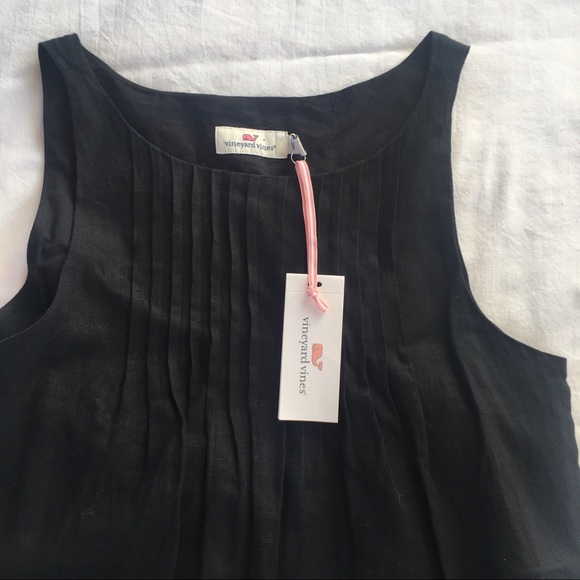Vineyard Vines black linen dress size 4 NWT $148 - Picture 6 of 8